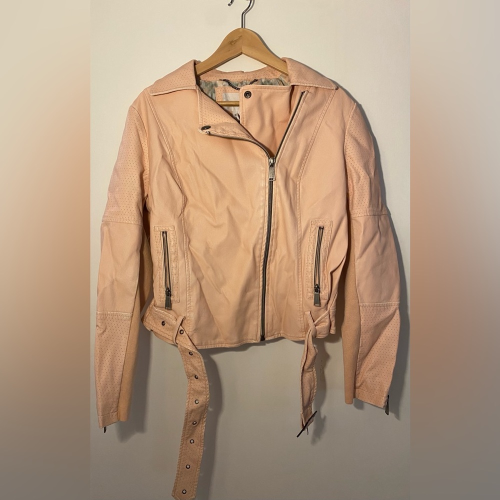 BCBGeneration Large Pink Leather Jacket